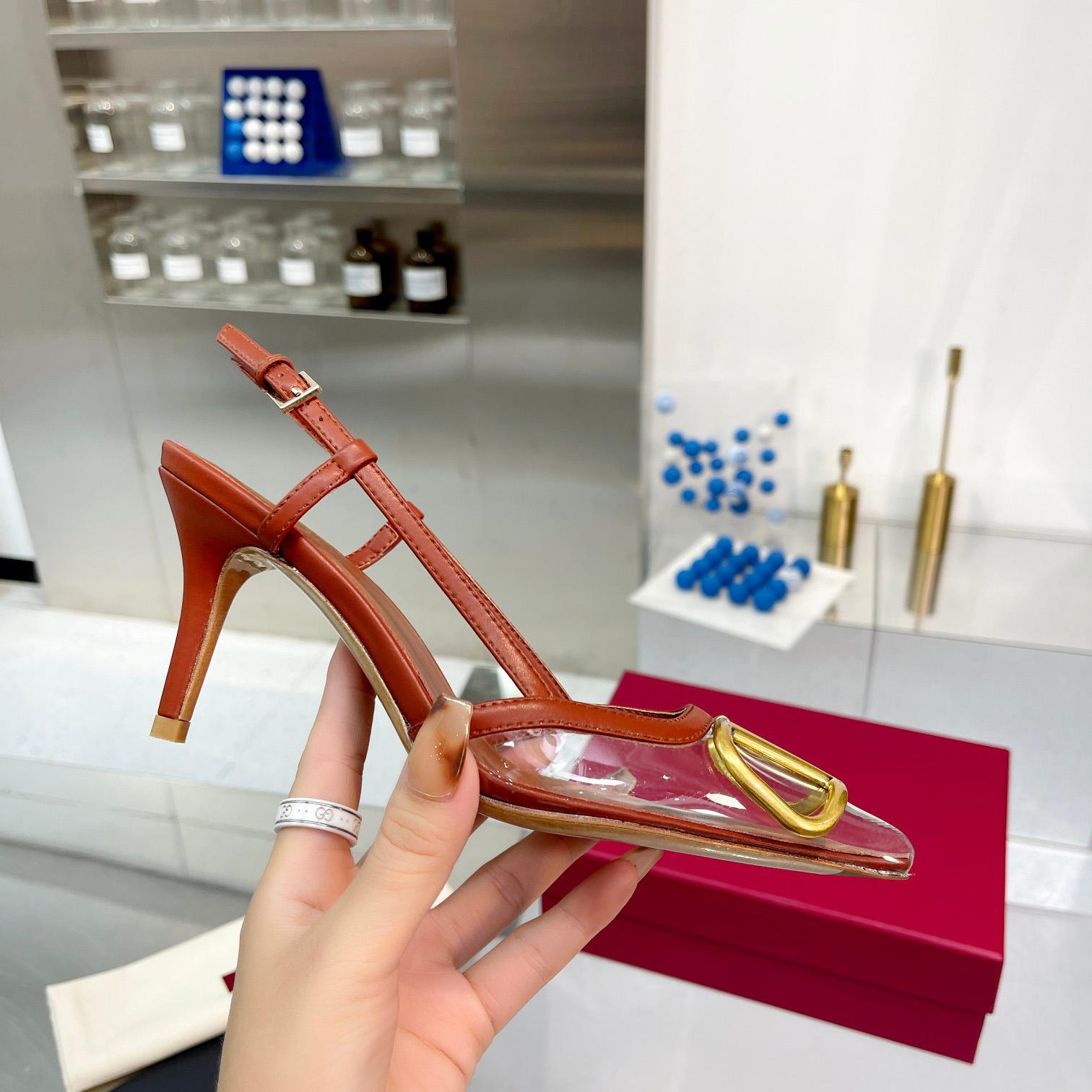 Valenti VLogo Signature Slingback Pump In Transparent Polymer Material  80MM - DopestKickz