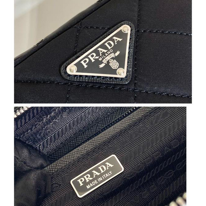 Prada Tessuto Nylon Quilted Chain Convertible Crossbody Bag - DopestKickz