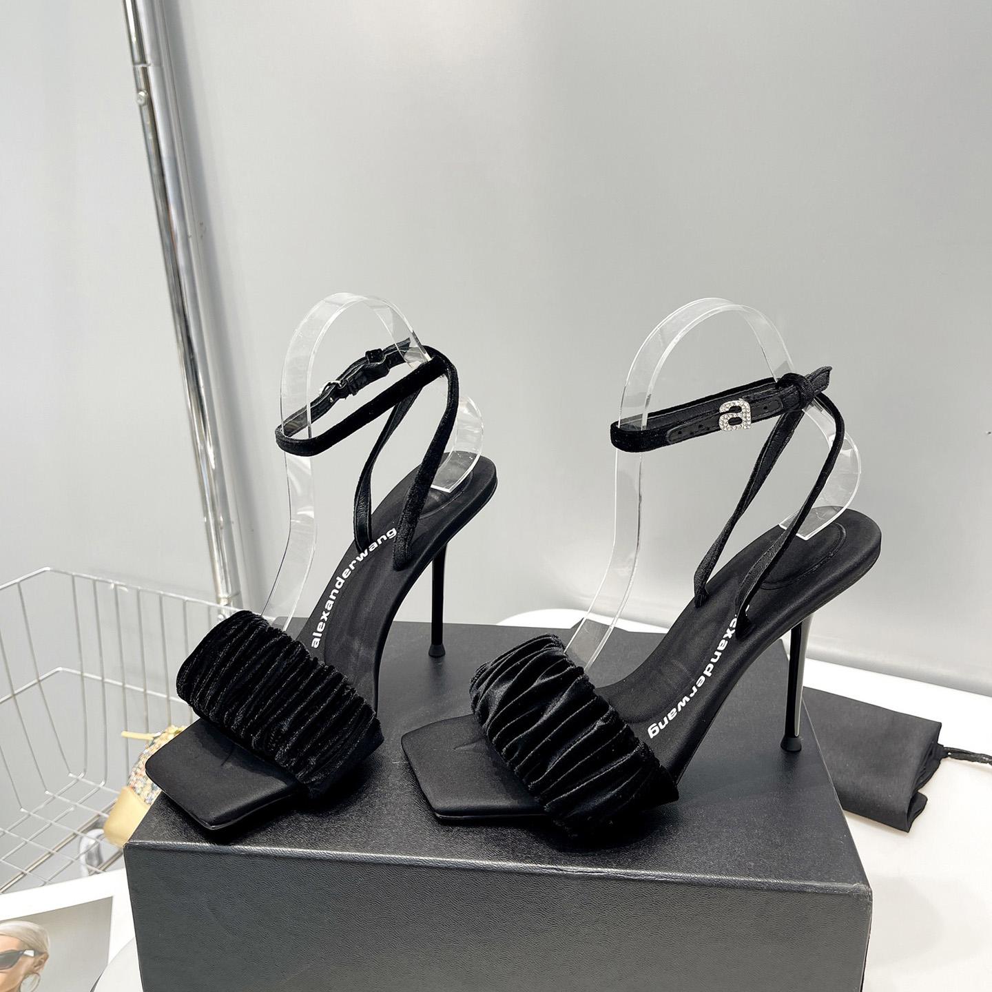 Alexander Wang Julie Scrunchie Sandal In Velvet - DopestKickz