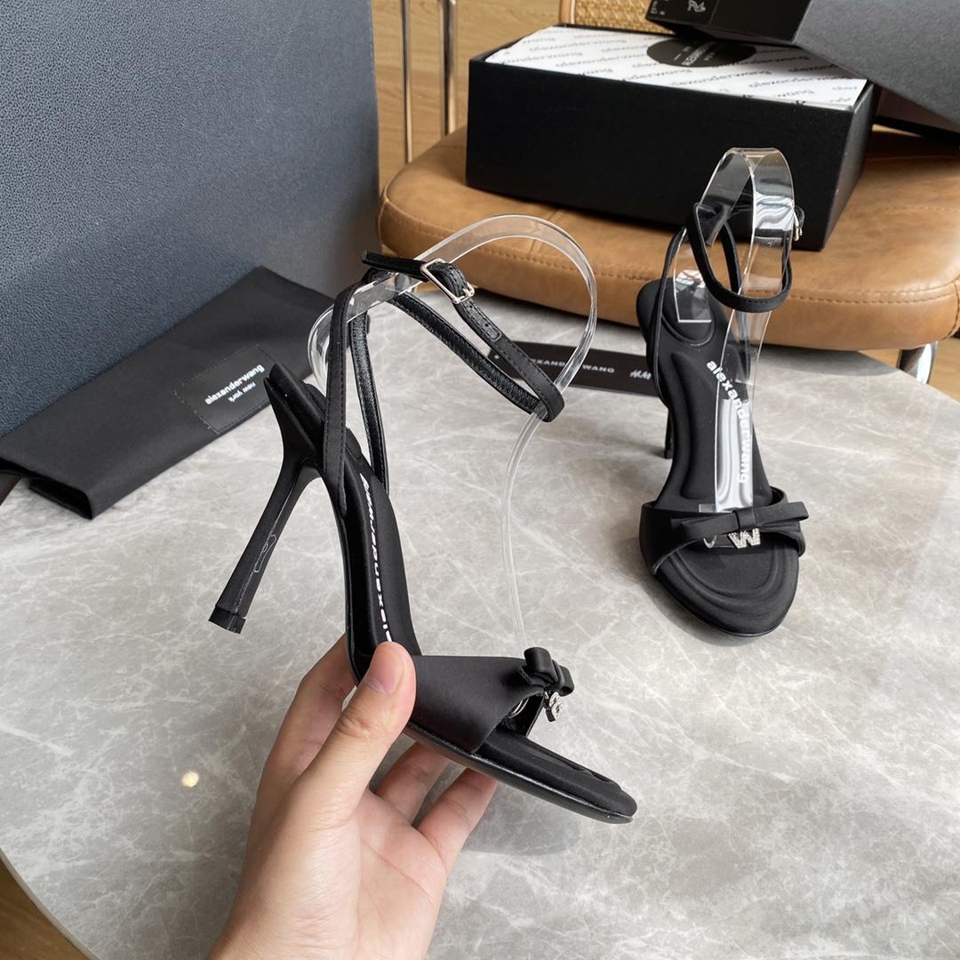 Alexander Wang Dahlia 105 Bow Sandal In Satin - DopestKickz