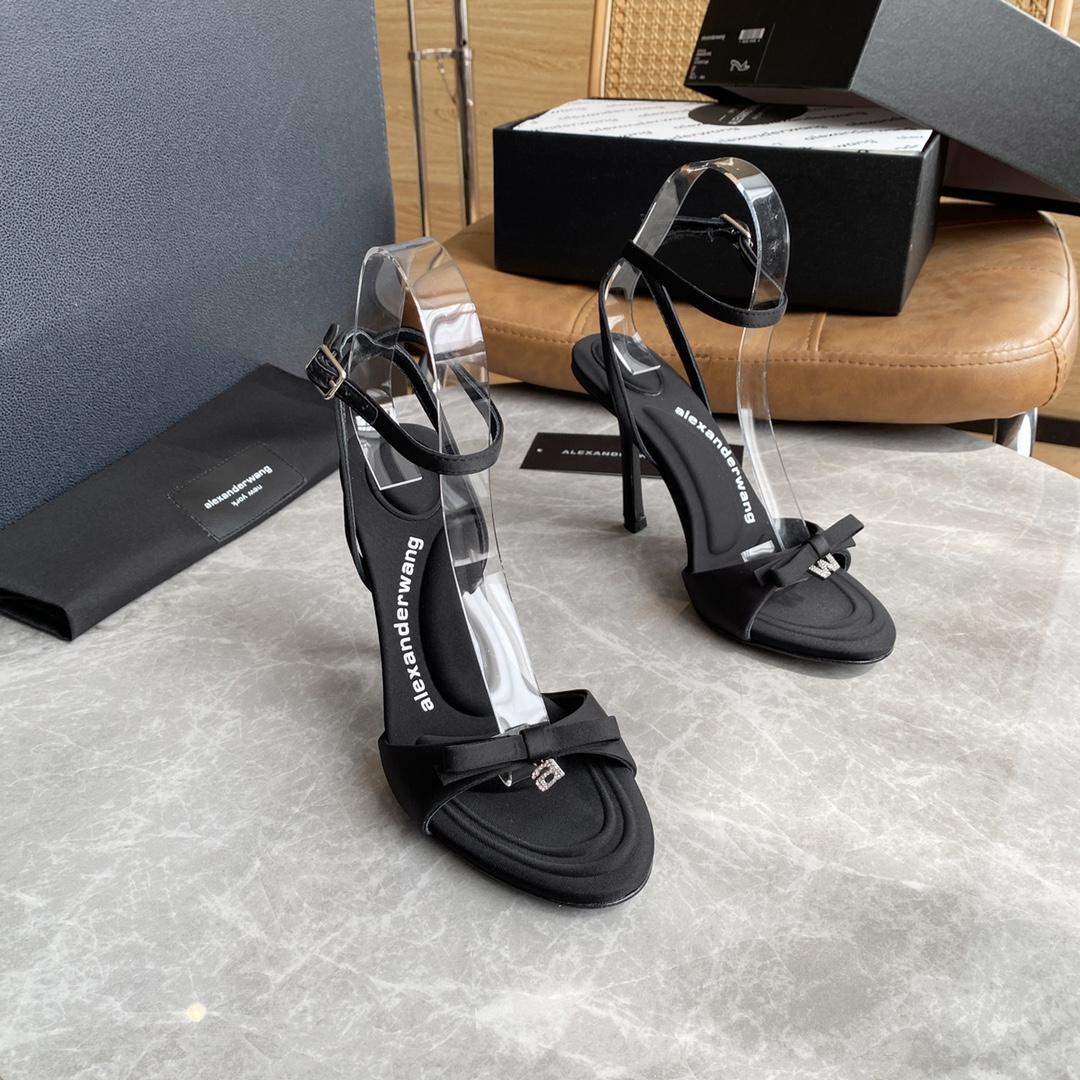 Alexander Wang Dahlia 105 Bow Sandal In Satin - DopestKickz