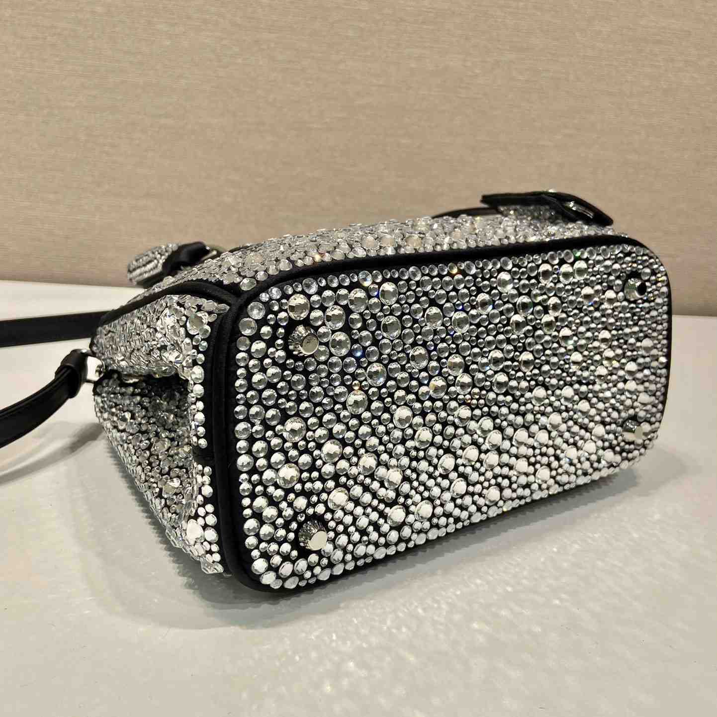 Prada Galleria Satin Mini-bag With Crystals - DopestKickz