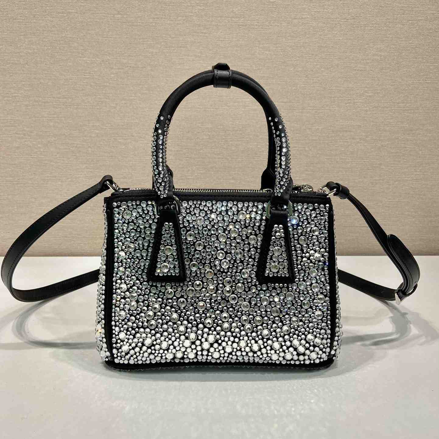 Prada Galleria Satin Mini-bag With Crystals - DopestKickz