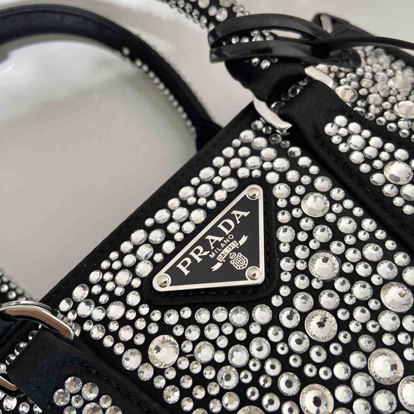 Prada Galleria Satin Mini-bag With Crystals - DopestKickz