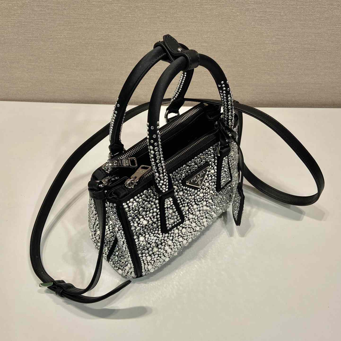 Prada Galleria Satin Mini-bag With Crystals - DopestKickz