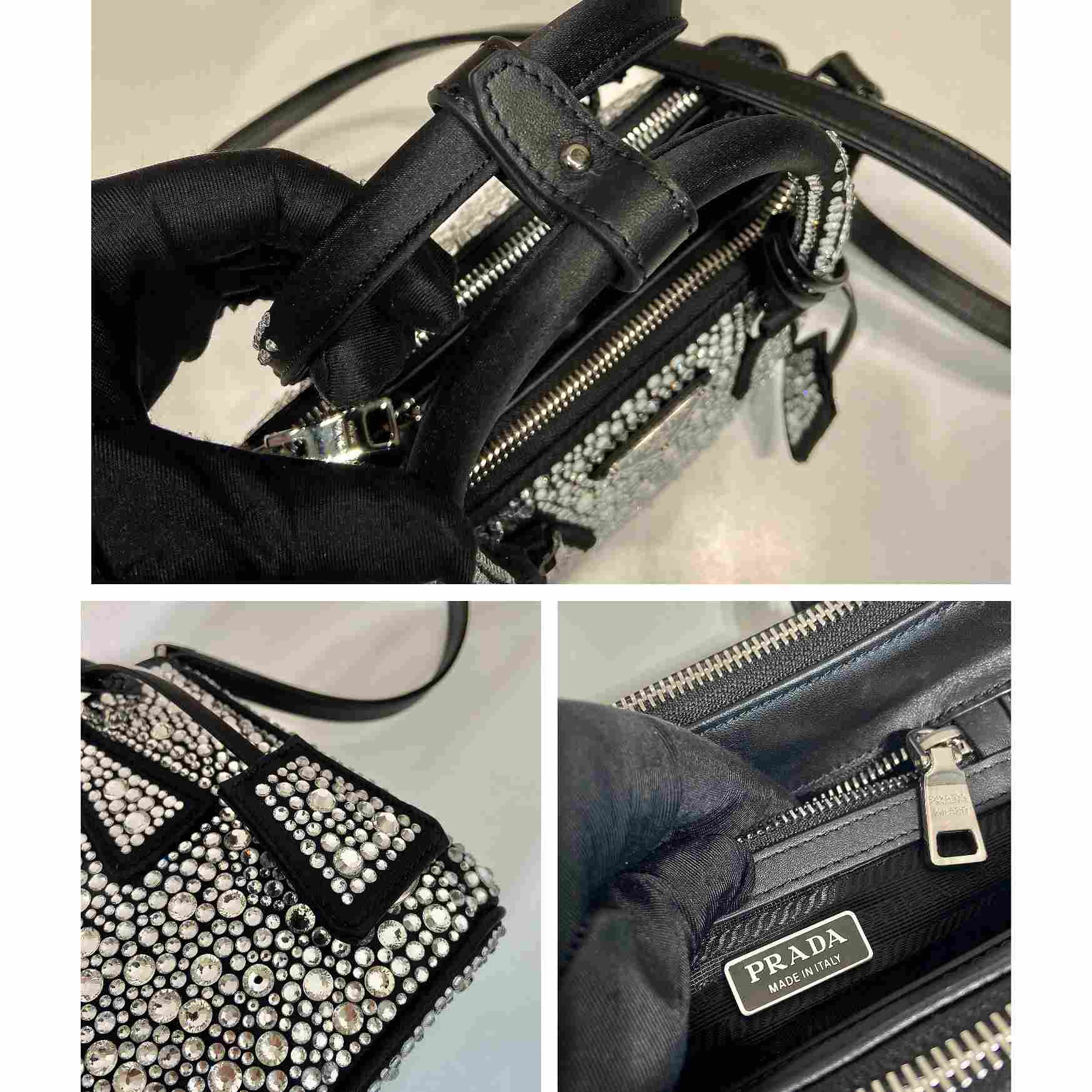 Prada Galleria Satin Mini-bag With Crystals - DopestKickz