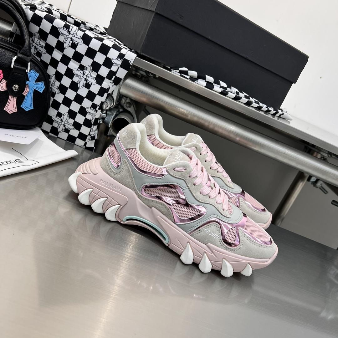 Balmain B-East Trainer In leather, Suede And Mesh - DopestKickz