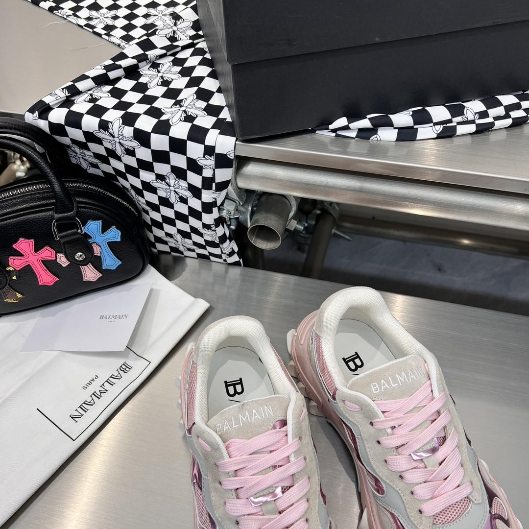 Balmain B-East Trainer In leather, Suede And Mesh - DopestKickz