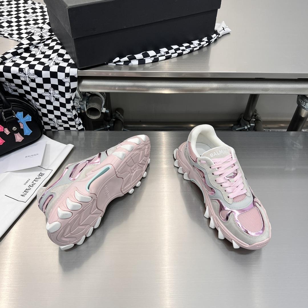 Balmain B-East Trainer In leather, Suede And Mesh - DopestKickz