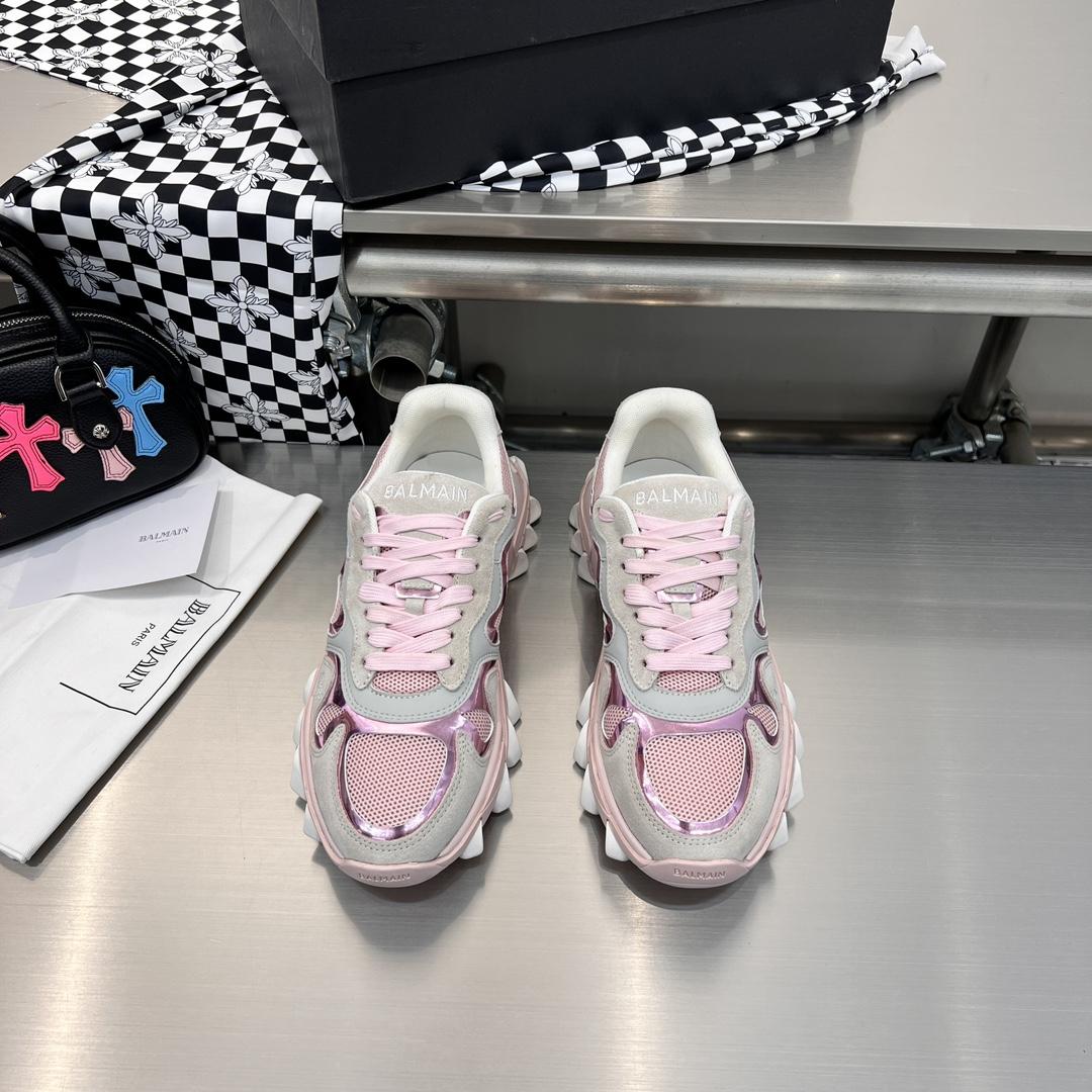 Balmain B-East Trainer In leather, Suede And Mesh - DopestKickz