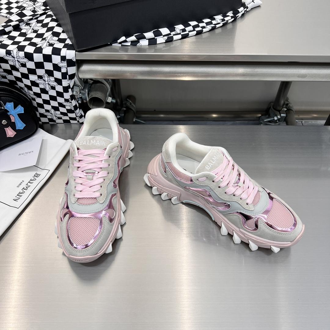 Balmain B-East Trainer In leather, Suede And Mesh - DopestKickz