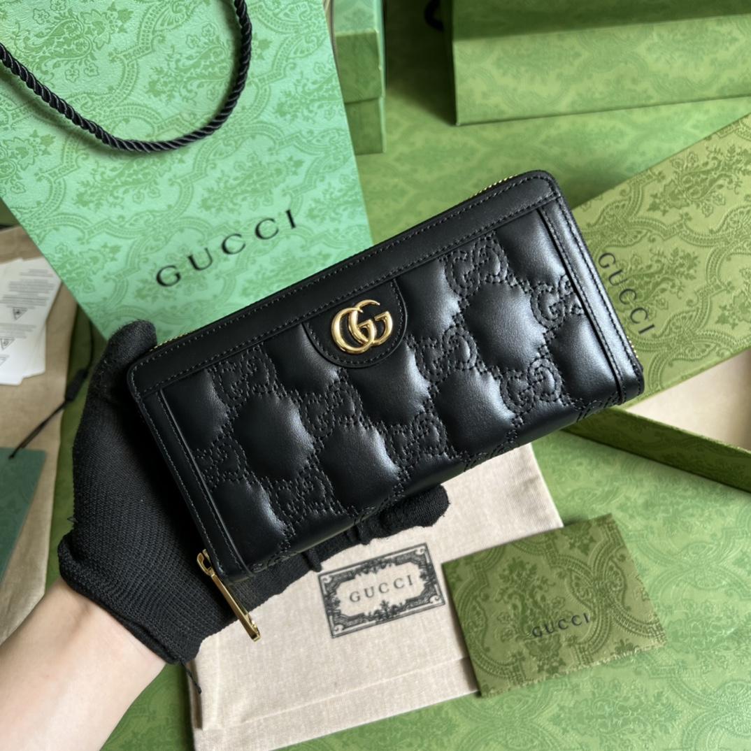 Gucci GG Matelasse Zip-around Wallet - DopestKickz
