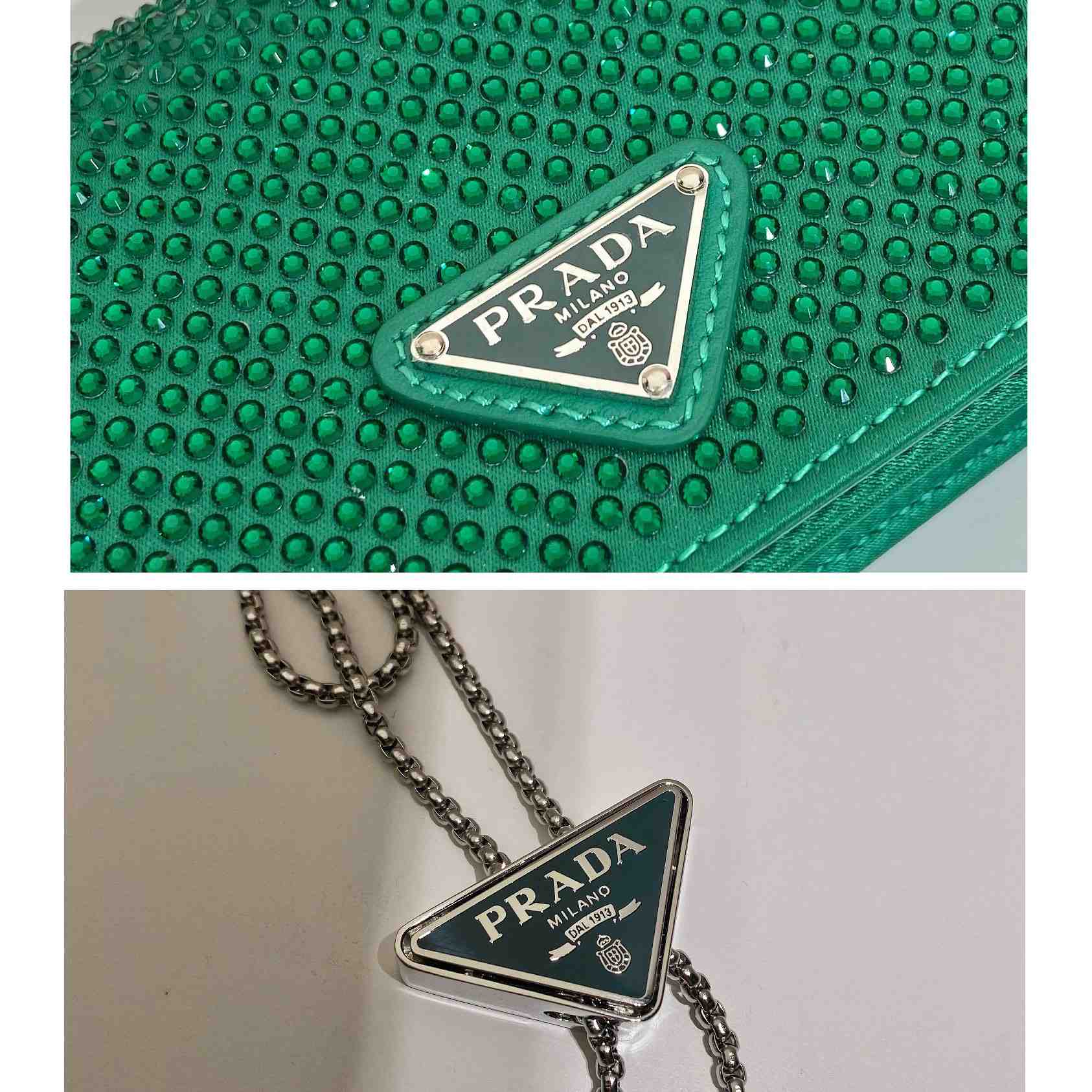 Prada Cardholder With Shoulder Strap And Crystals - DopestKickz