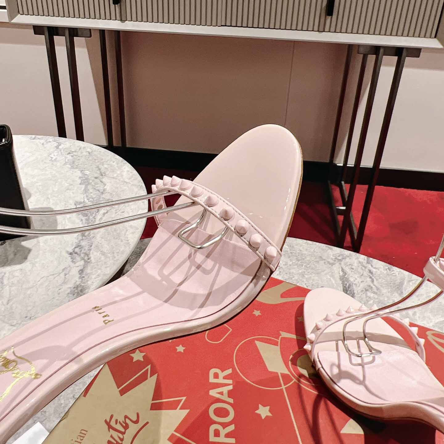 Christian Louboutin Nudes Rosalie Leather Sandals - DopestKickz