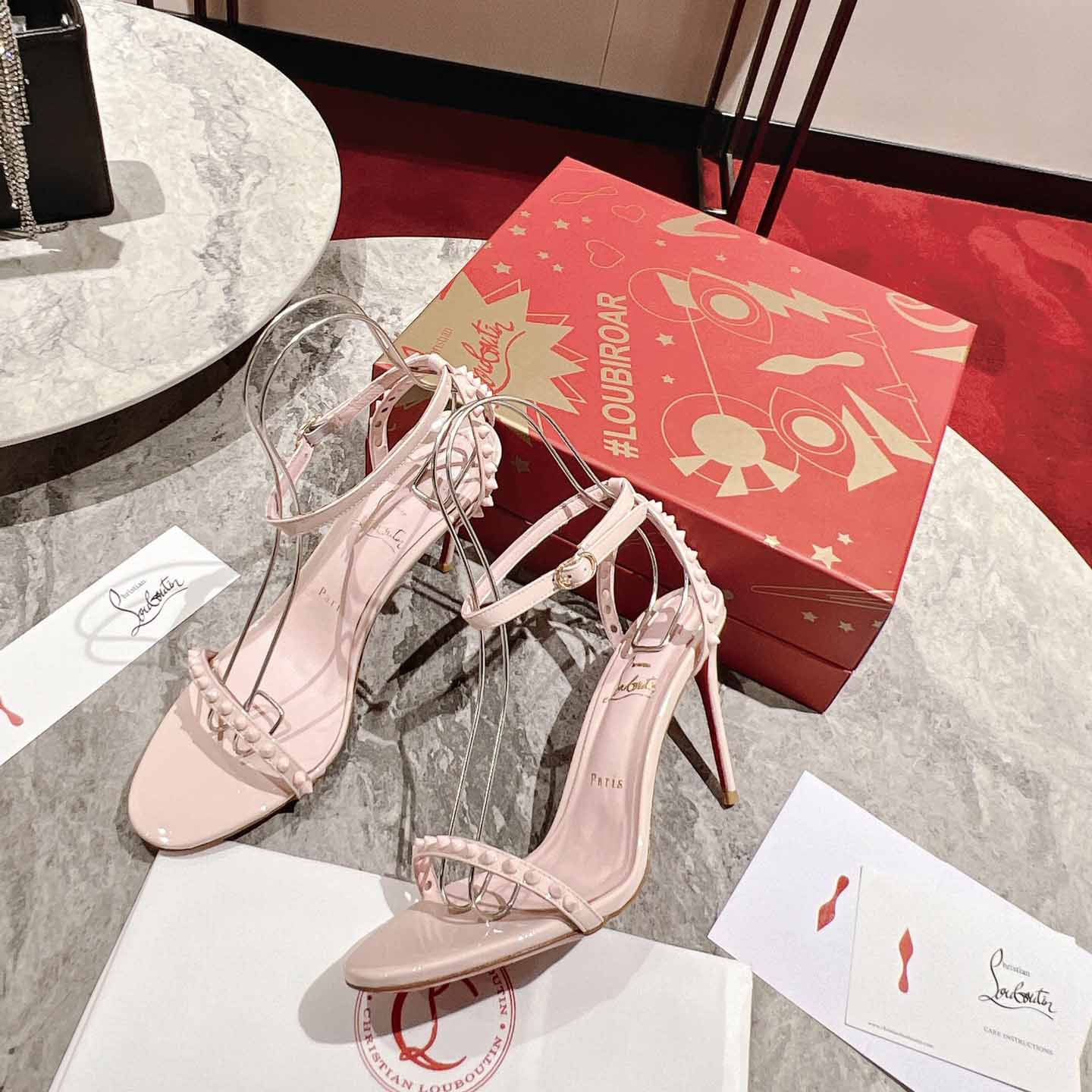 Christian Louboutin Nudes Rosalie Leather Sandals - DopestKickz