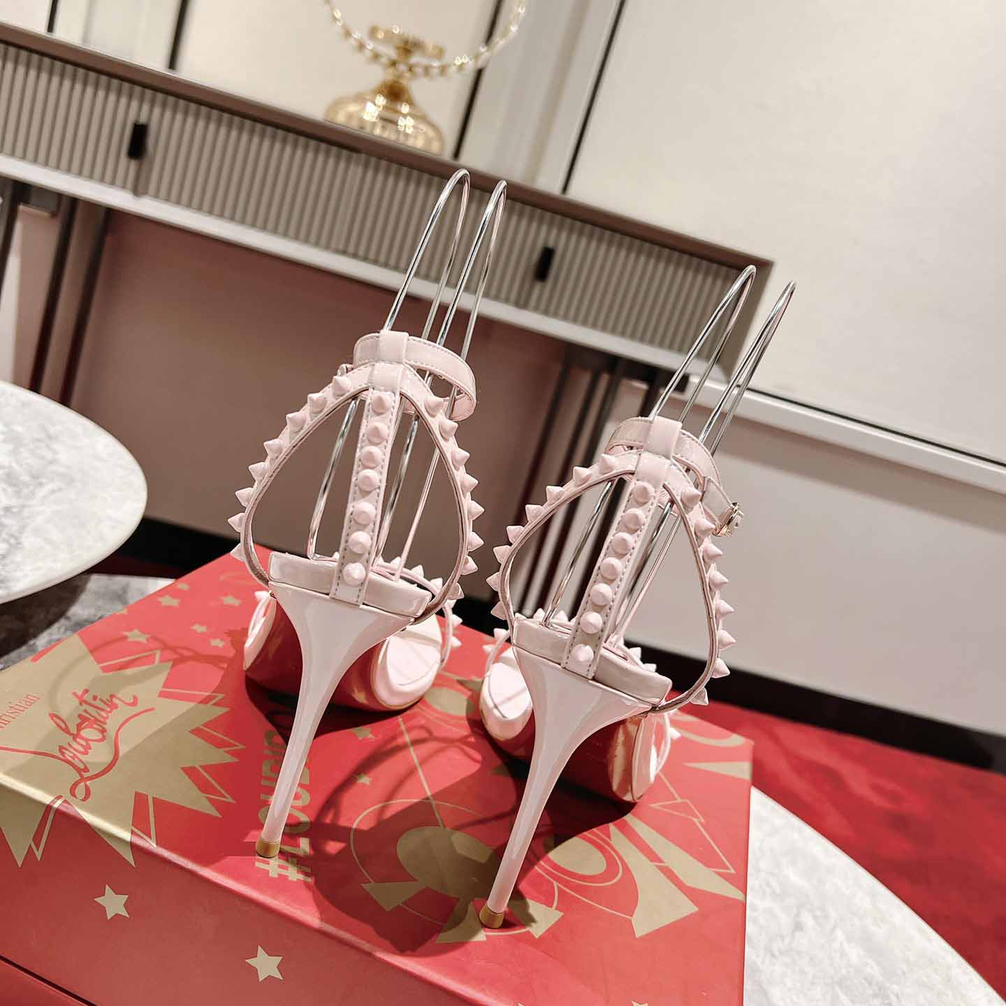 Christian Louboutin Nudes Rosalie Leather Sandals - DopestKickz