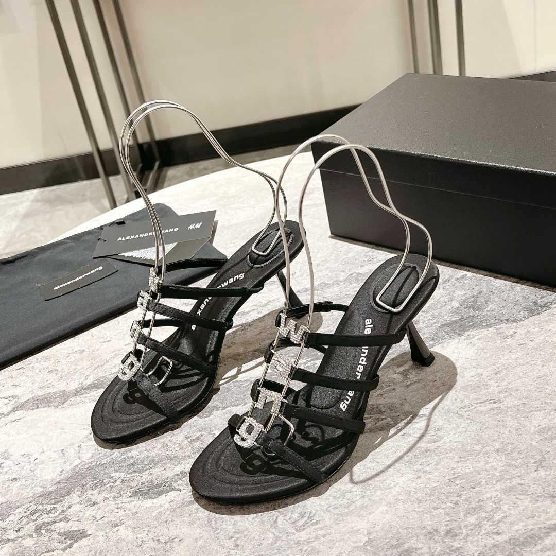 Alexander Wang Nala 65/80 Logo Sandal In Satin - DopestKickz