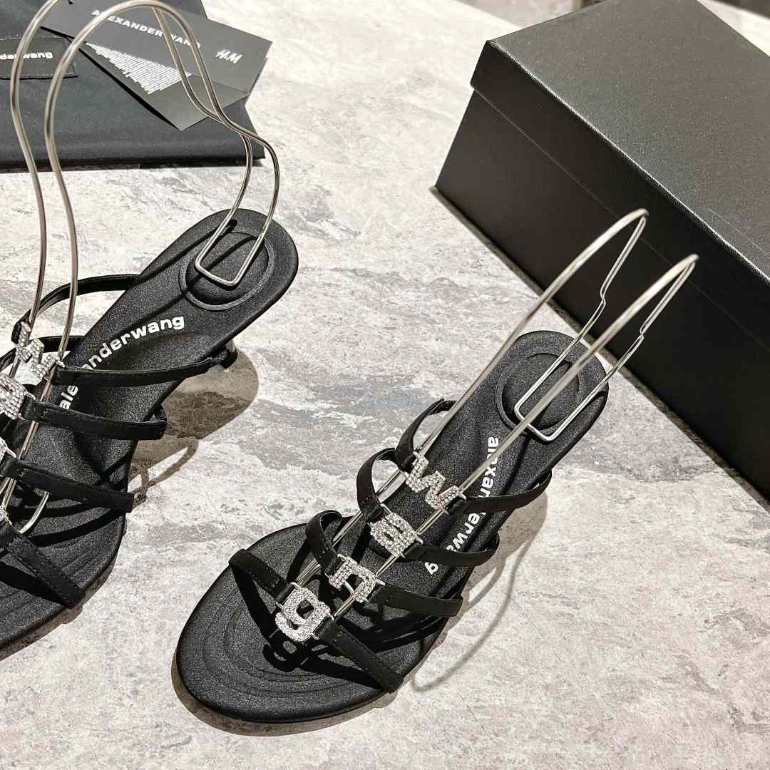 Alexander Wang Nala 65/80 Logo Sandal In Satin - DopestKickz