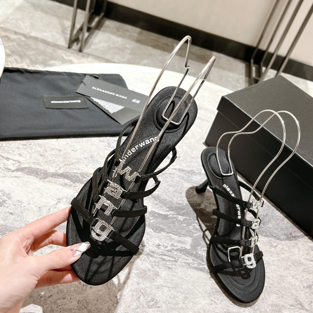 Alexander Wang Nala 65/80 Logo Sandal In Satin - DopestKickz