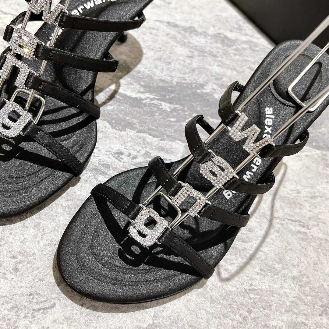Alexander Wang Nala 65/80 Logo Sandal In Satin - DopestKickz