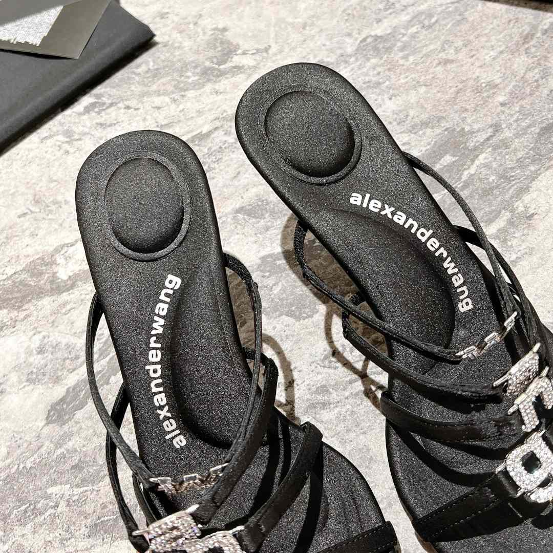 Alexander Wang Nala 65/80 Logo Sandal In Satin - DopestKickz