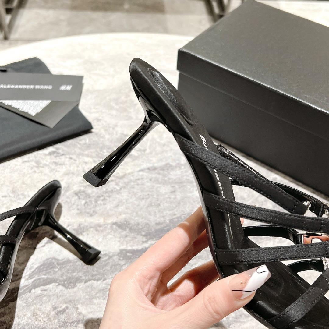 Alexander Wang Nala 65/80 Logo Sandal In Satin - DopestKickz