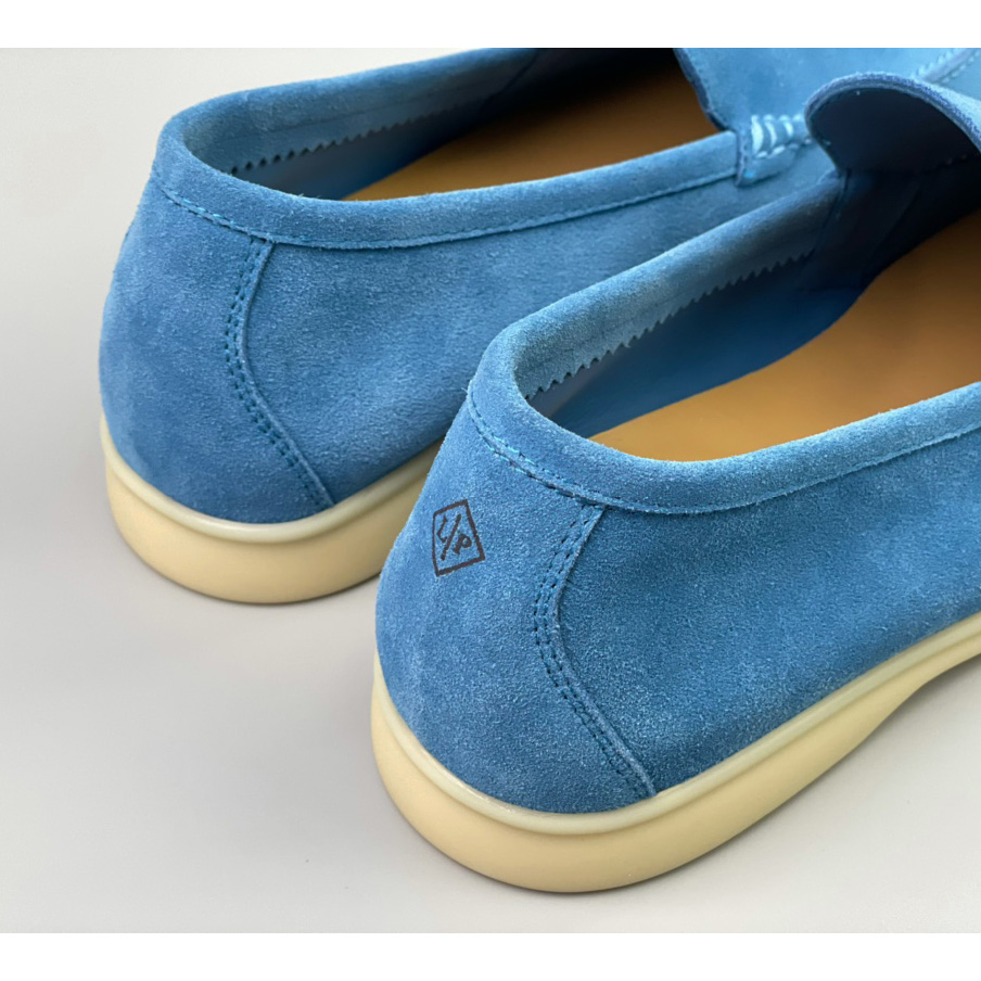 Loro Piana Summer Walk Loafers In Blue - DopestKickz