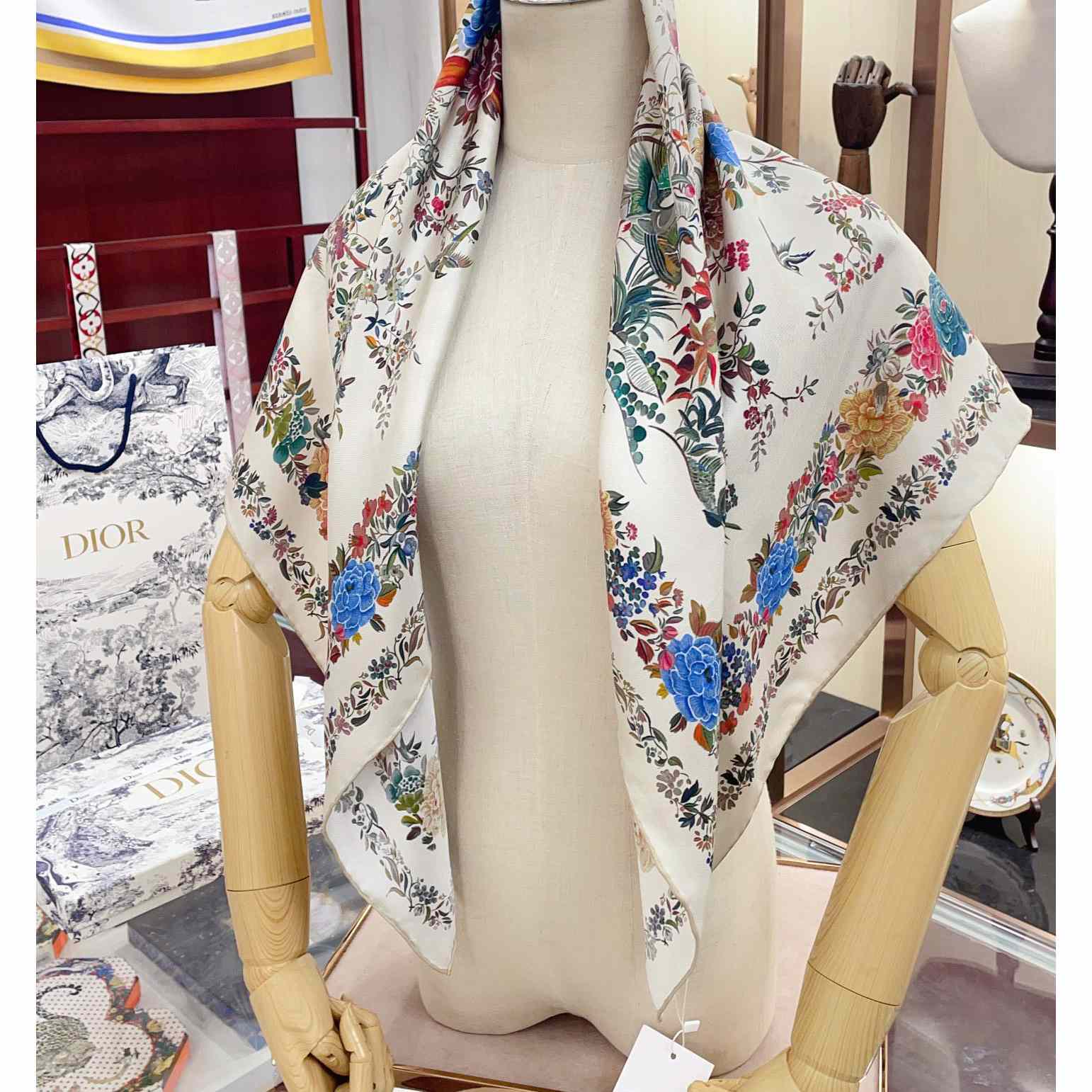 Dior Jardin d'Hiver 90 Square Scarf - DopestKickz