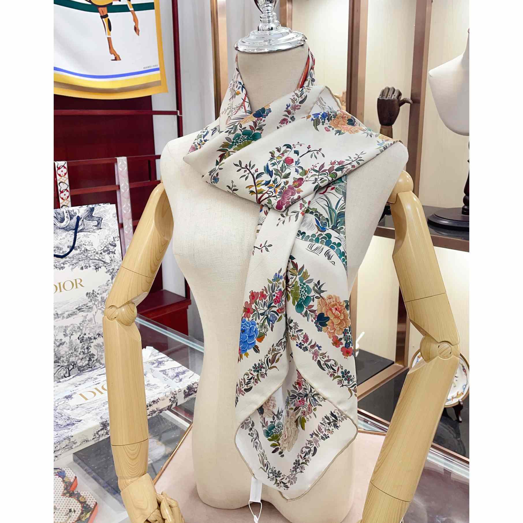 Dior Jardin d'Hiver 90 Square Scarf - DopestKickz