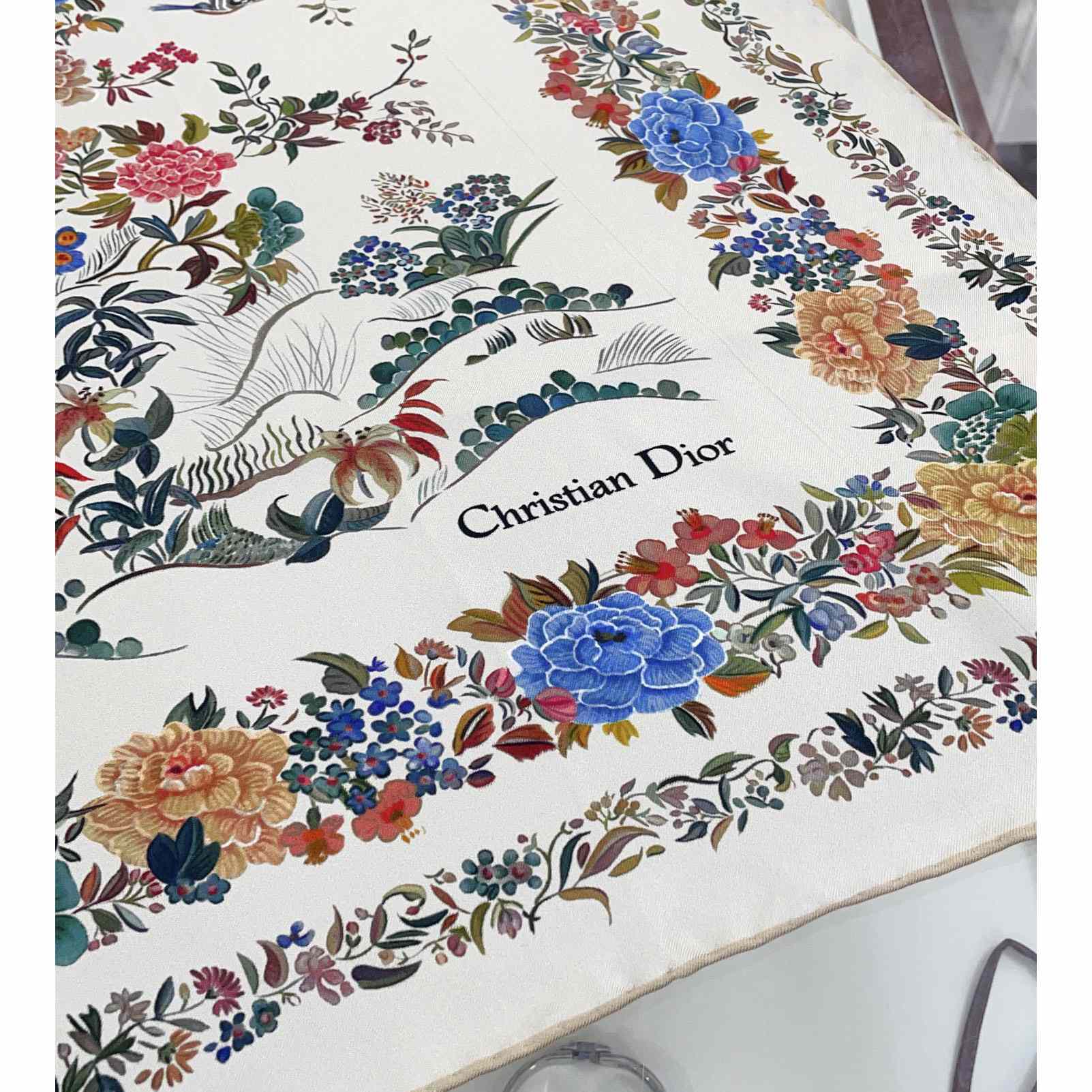 Dior Jardin d'Hiver 90 Square Scarf - DopestKickz