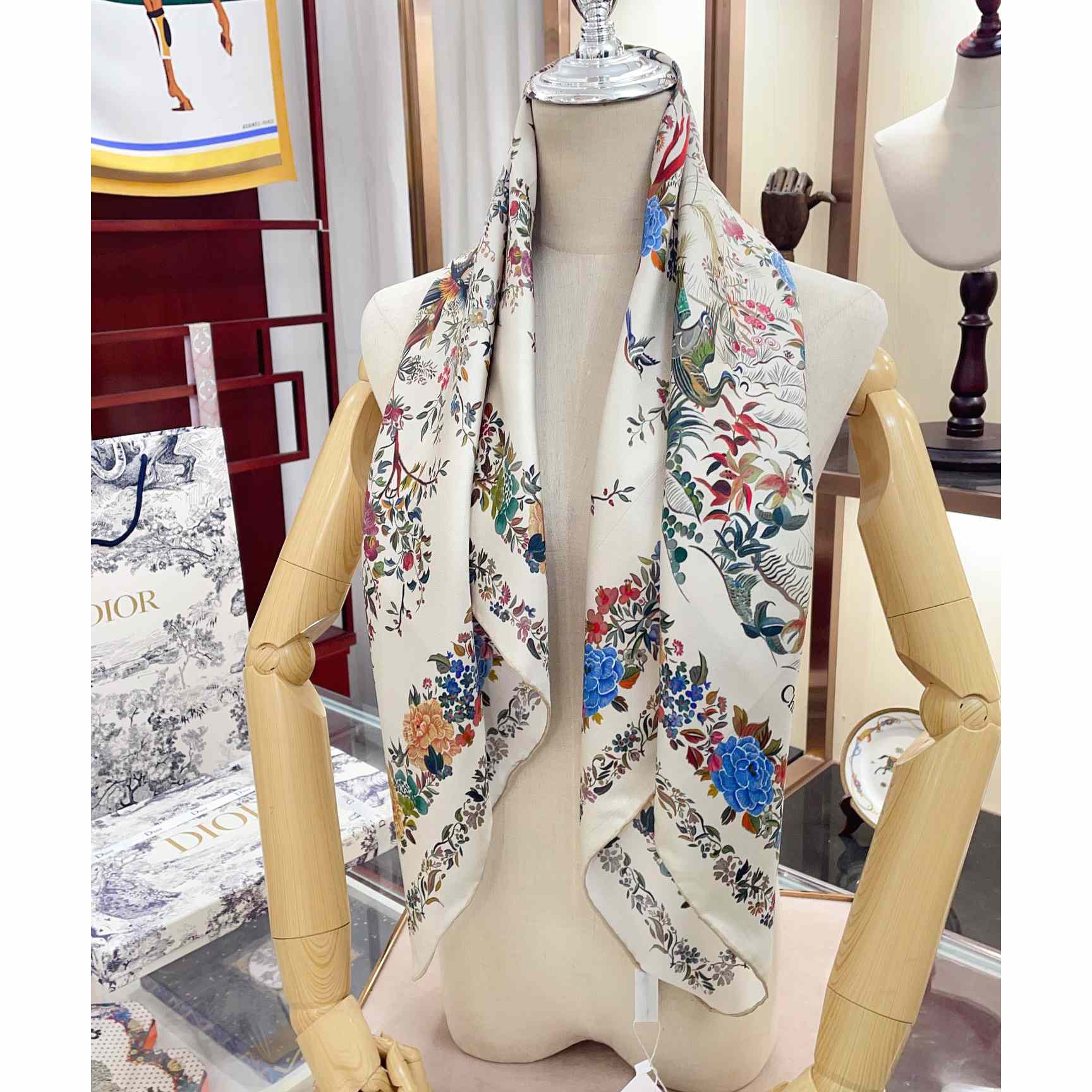 Dior Jardin d'Hiver 90 Square Scarf - DopestKickz