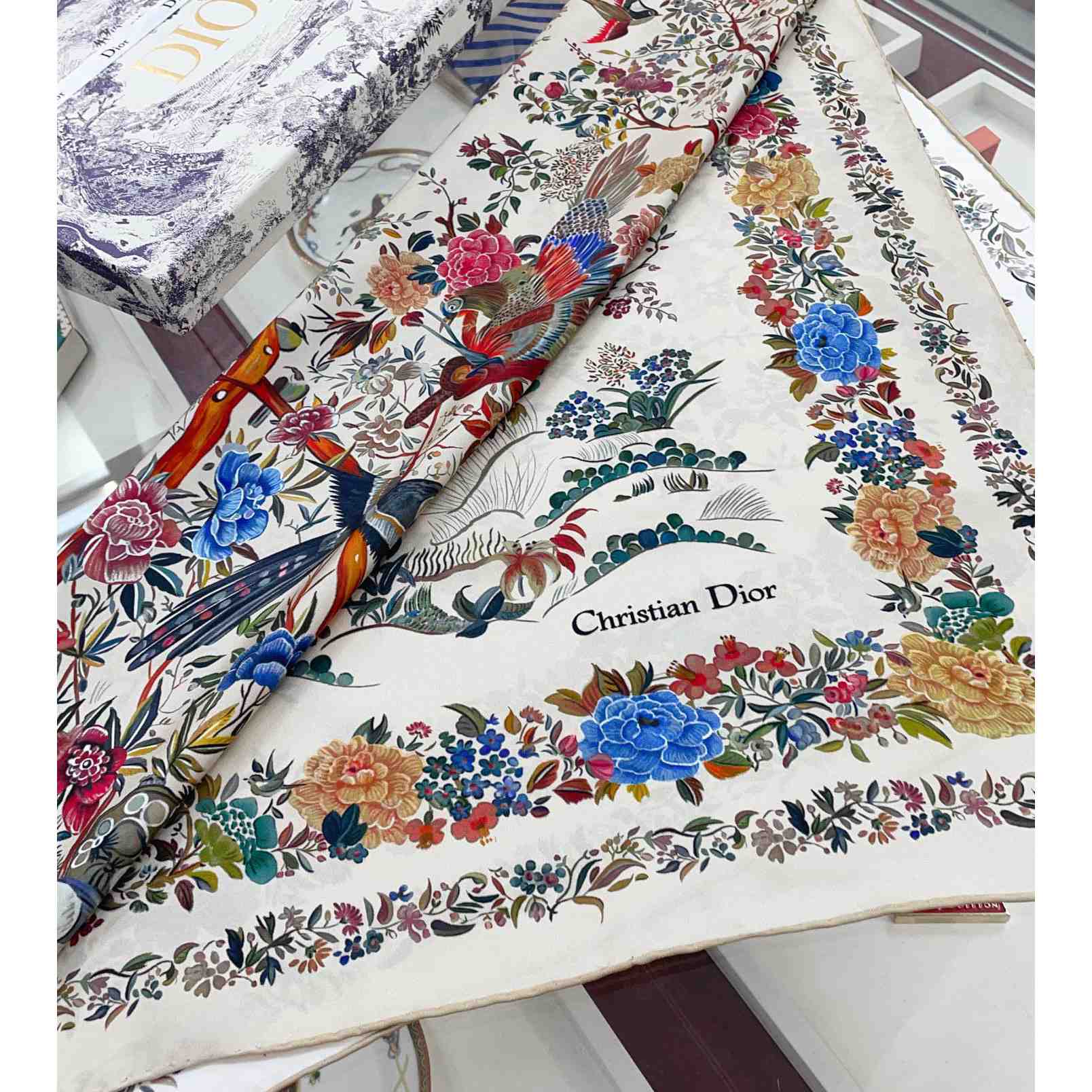Dior Jardin d'Hiver 90 Square Scarf - DopestKickz