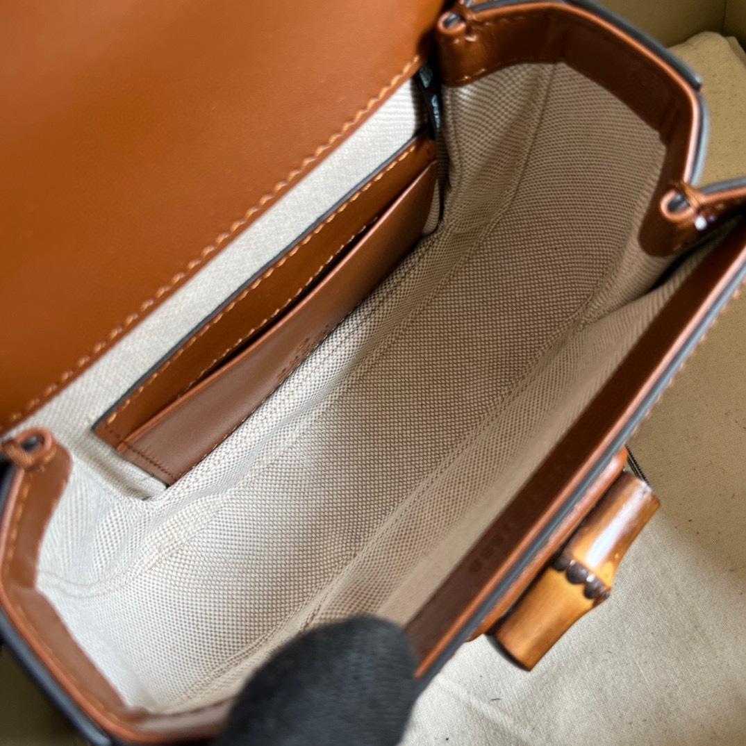 Gucci Bamboo 1947 Mini Top Handle Bag(17-12.5-8cm)   - DopestKickz