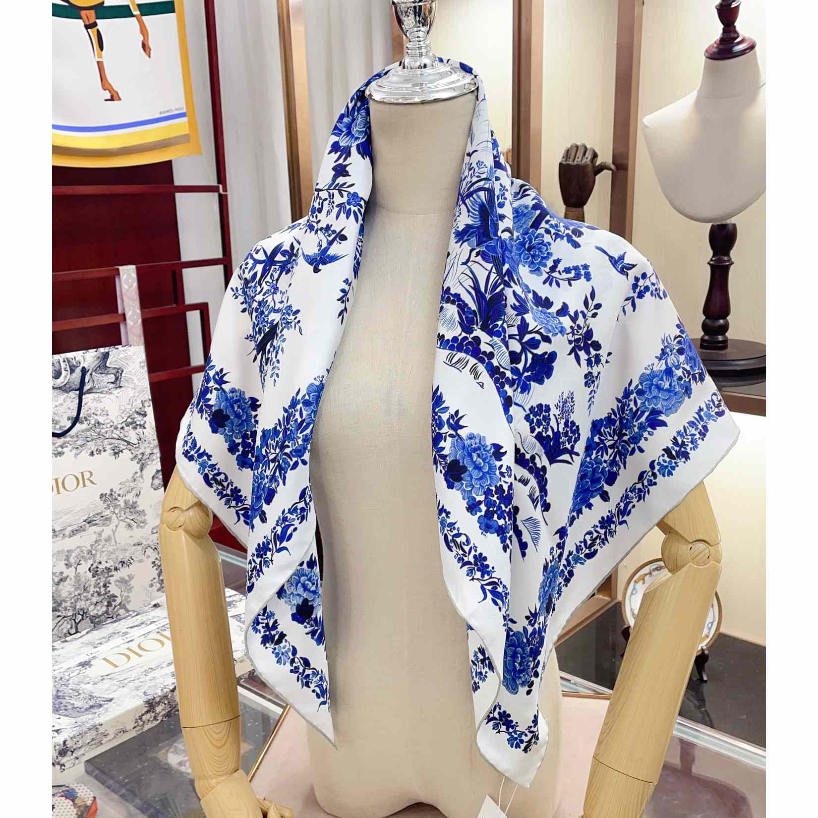 Dior Jardin d'Hiver 90 Square Scarf - DopestKickz