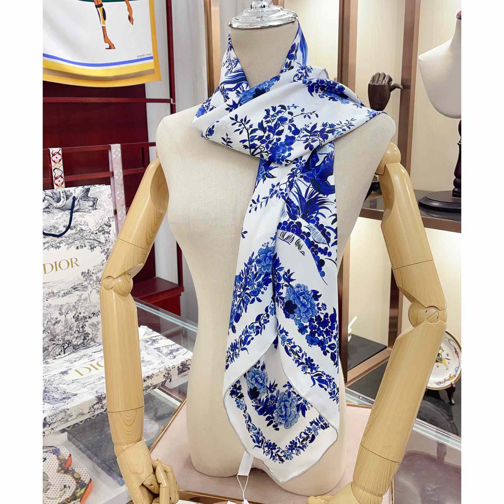 Dior Jardin d'Hiver 90 Square Scarf - DopestKickz