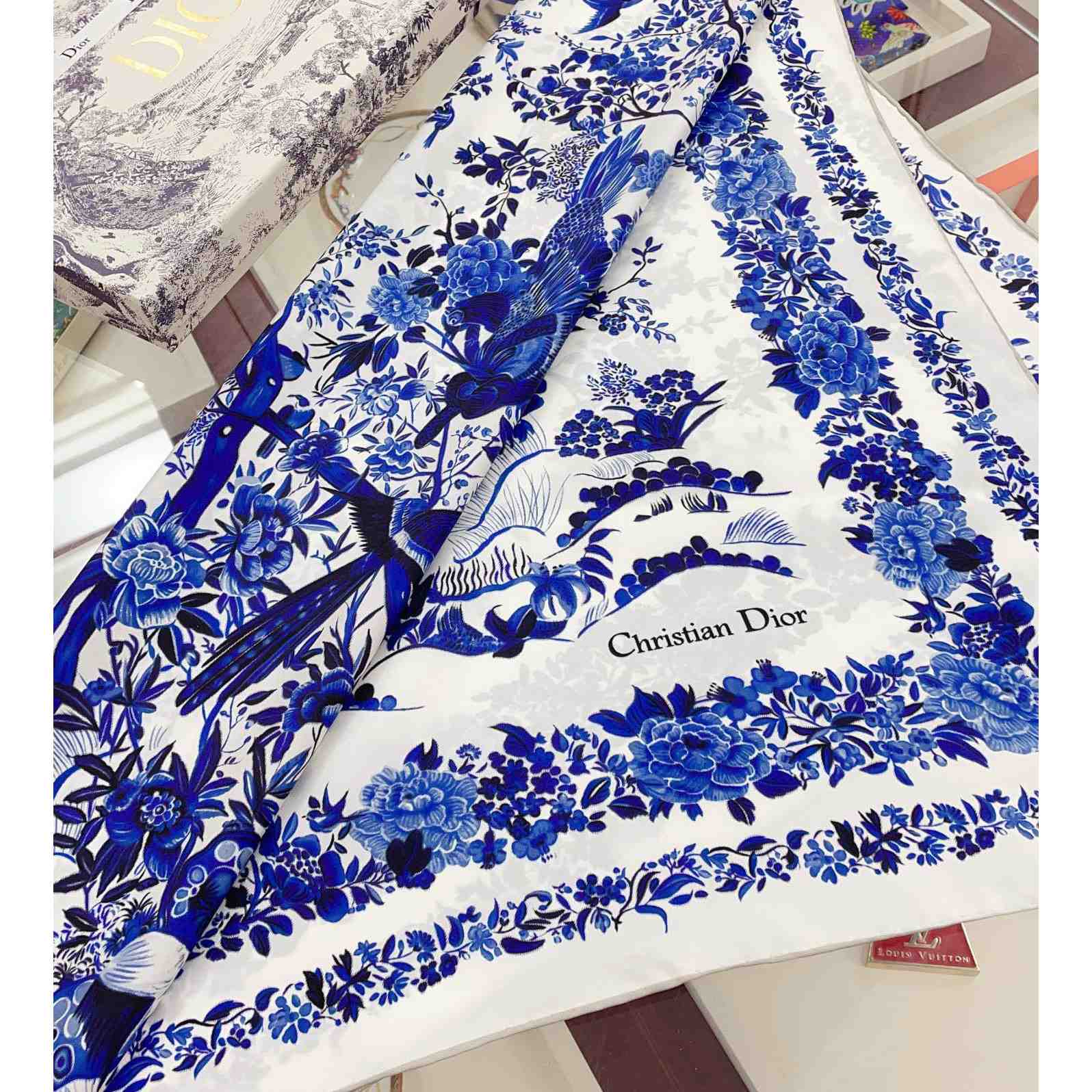 Dior Jardin d'Hiver 90 Square Scarf - DopestKickz