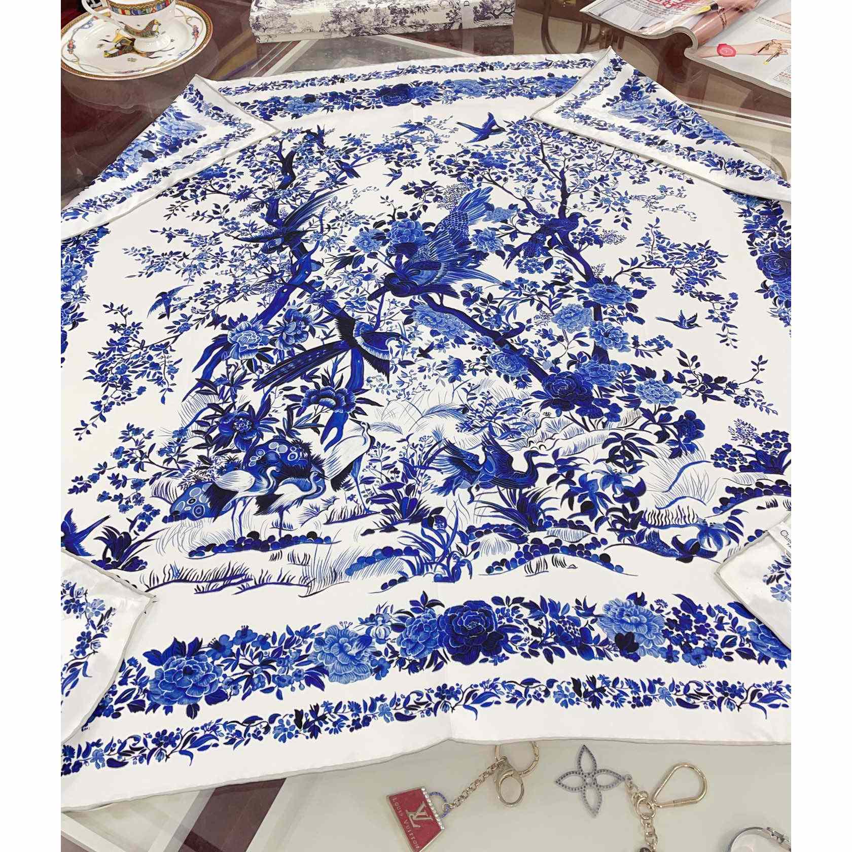 Dior Jardin d'Hiver 90 Square Scarf - DopestKickz