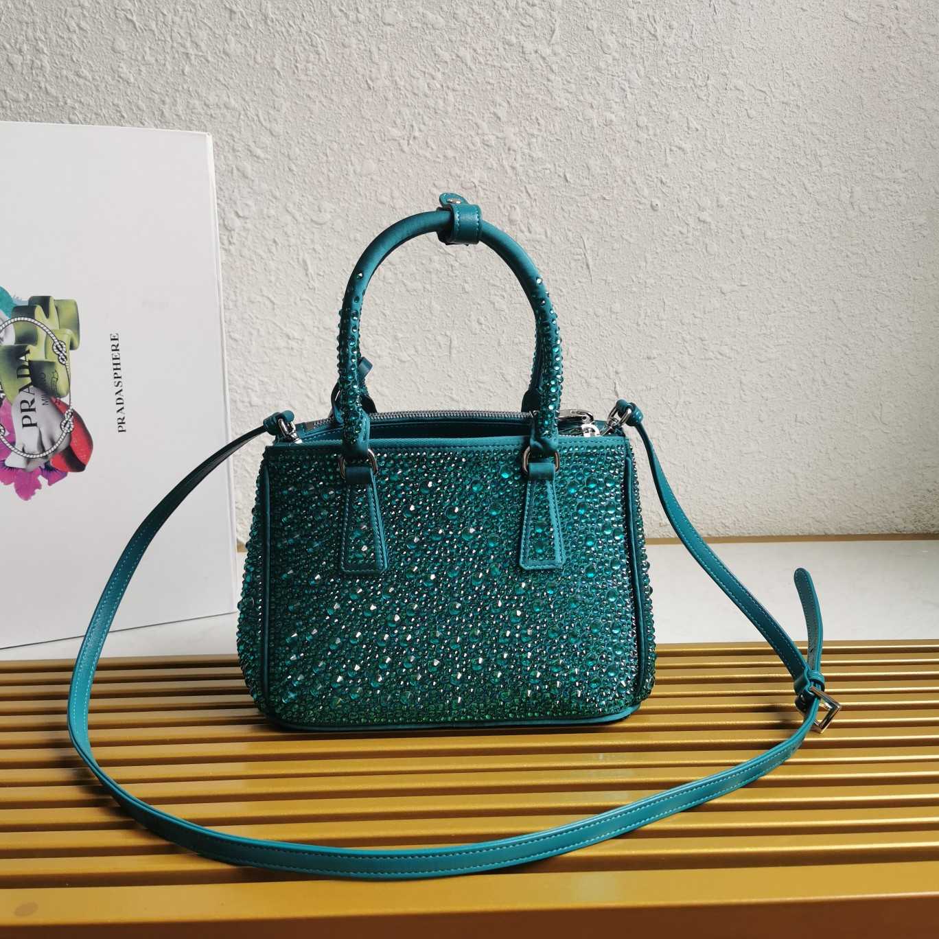 Prada Galleria satin Mini-Bag With Crystals - DopestKickz
