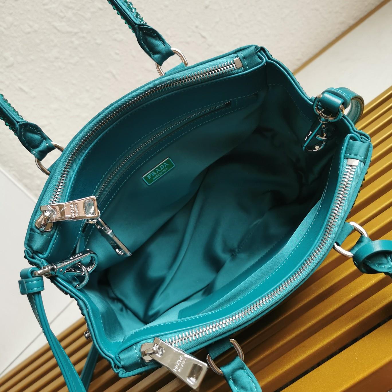 Prada Galleria satin Mini-Bag With Crystals - DopestKickz