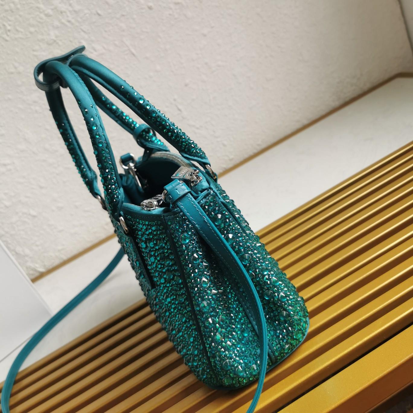 Prada Galleria satin Mini-Bag With Crystals - DopestKickz
