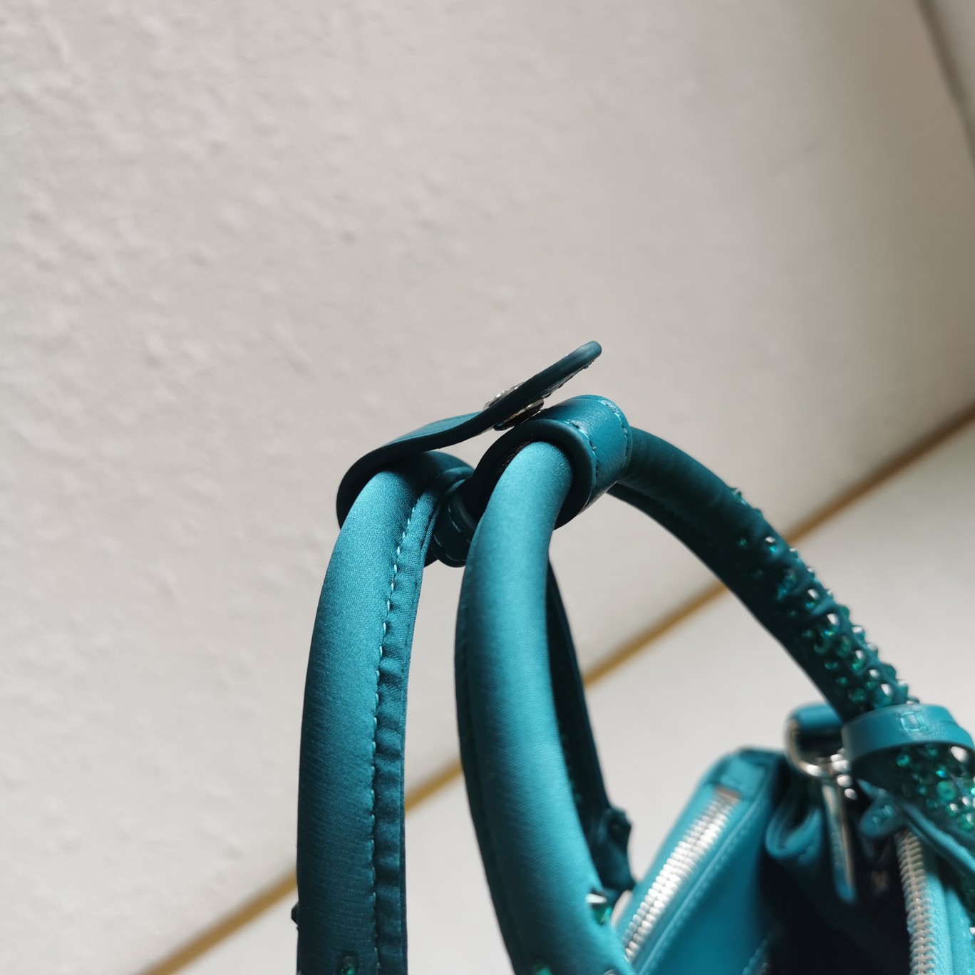 Prada Galleria satin Mini-Bag With Crystals - DopestKickz