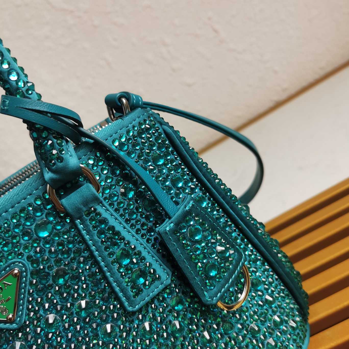 Prada Galleria satin Mini-Bag With Crystals - DopestKickz