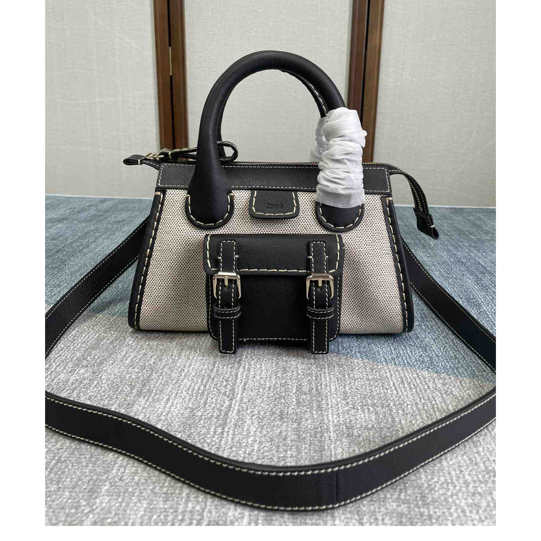 Chloe Edith Beige Black Mini In Shoulder Bags(26.5-16-11cm) - DopestKickz