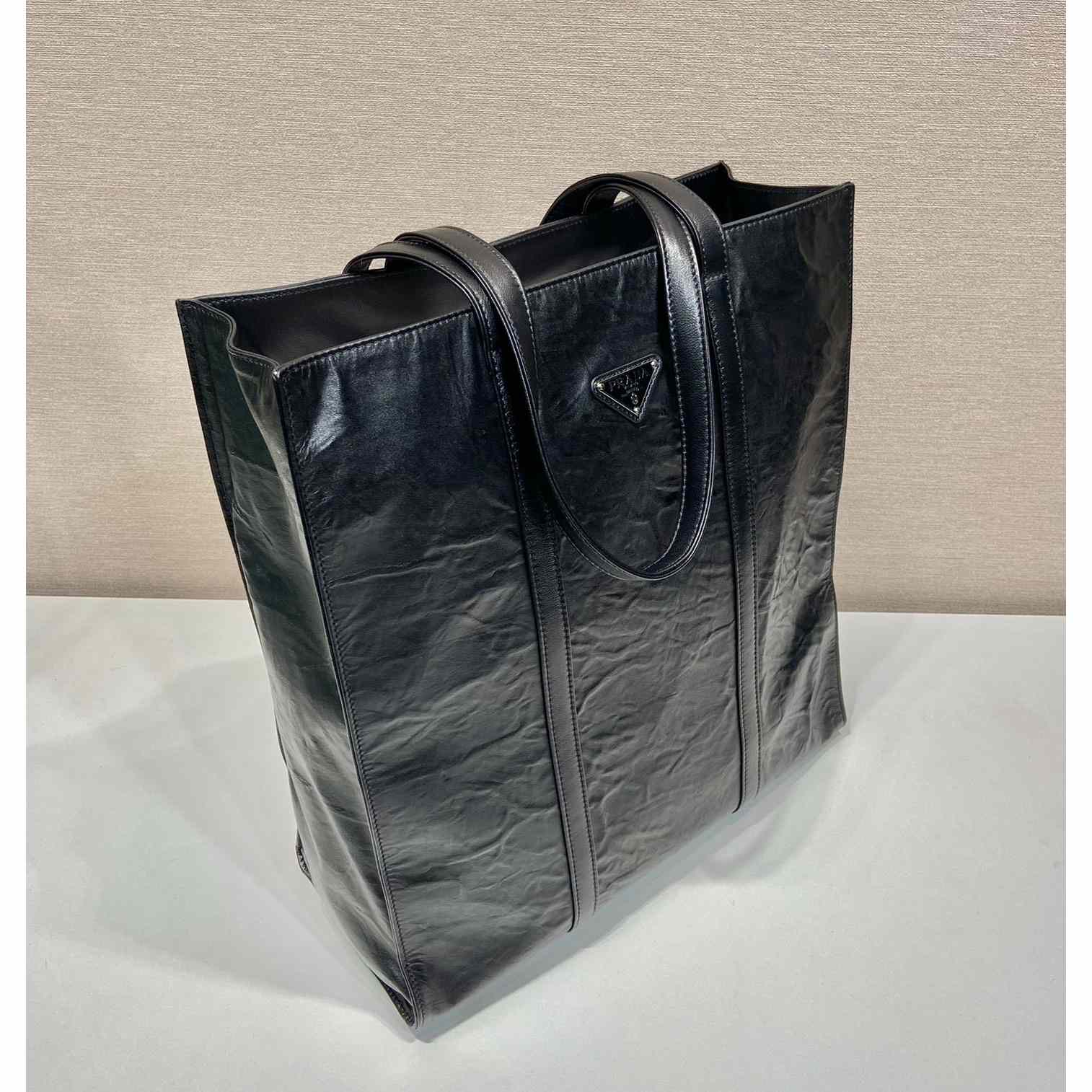 Prada Medium Antiqued Nappa Leather Tote Bag - DopestKickz