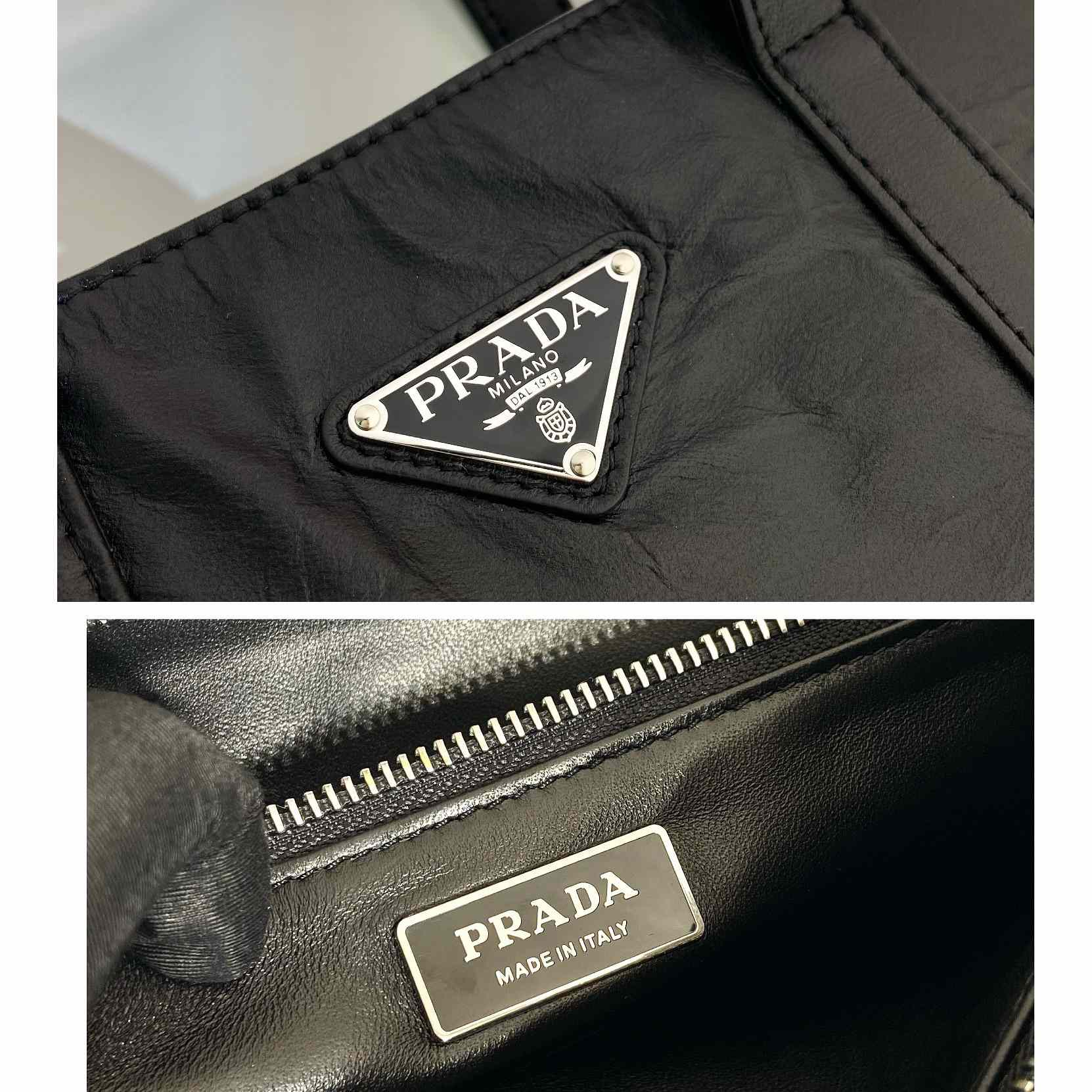 Prada Medium Antiqued Nappa Leather Tote Bag - DopestKickz
