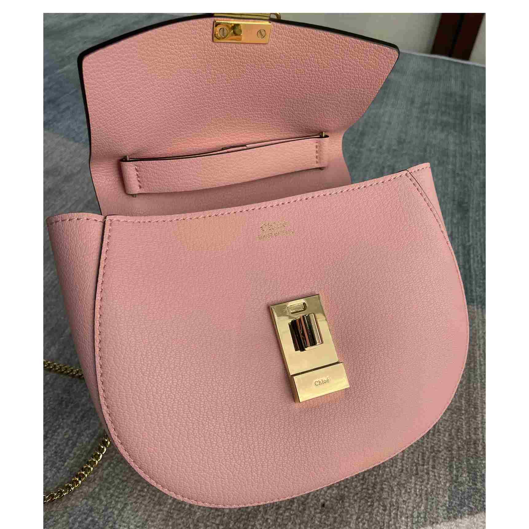 Chloe Drew Shoulder Bag In Small Grain Lambskin(19-7-16cm) - DopestKickz