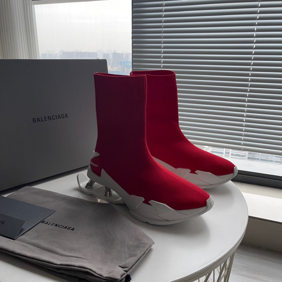 Balenciaga Speed Sneaker In Red - DopestKickz