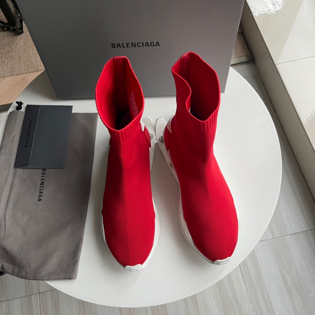 Balenciaga Speed Sneaker In Red - DopestKickz