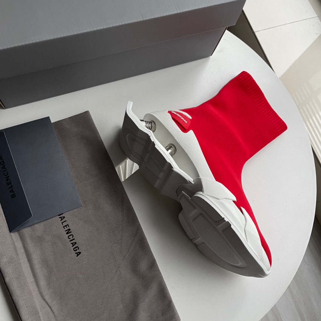 Balenciaga Speed Sneaker In Red - DopestKickz