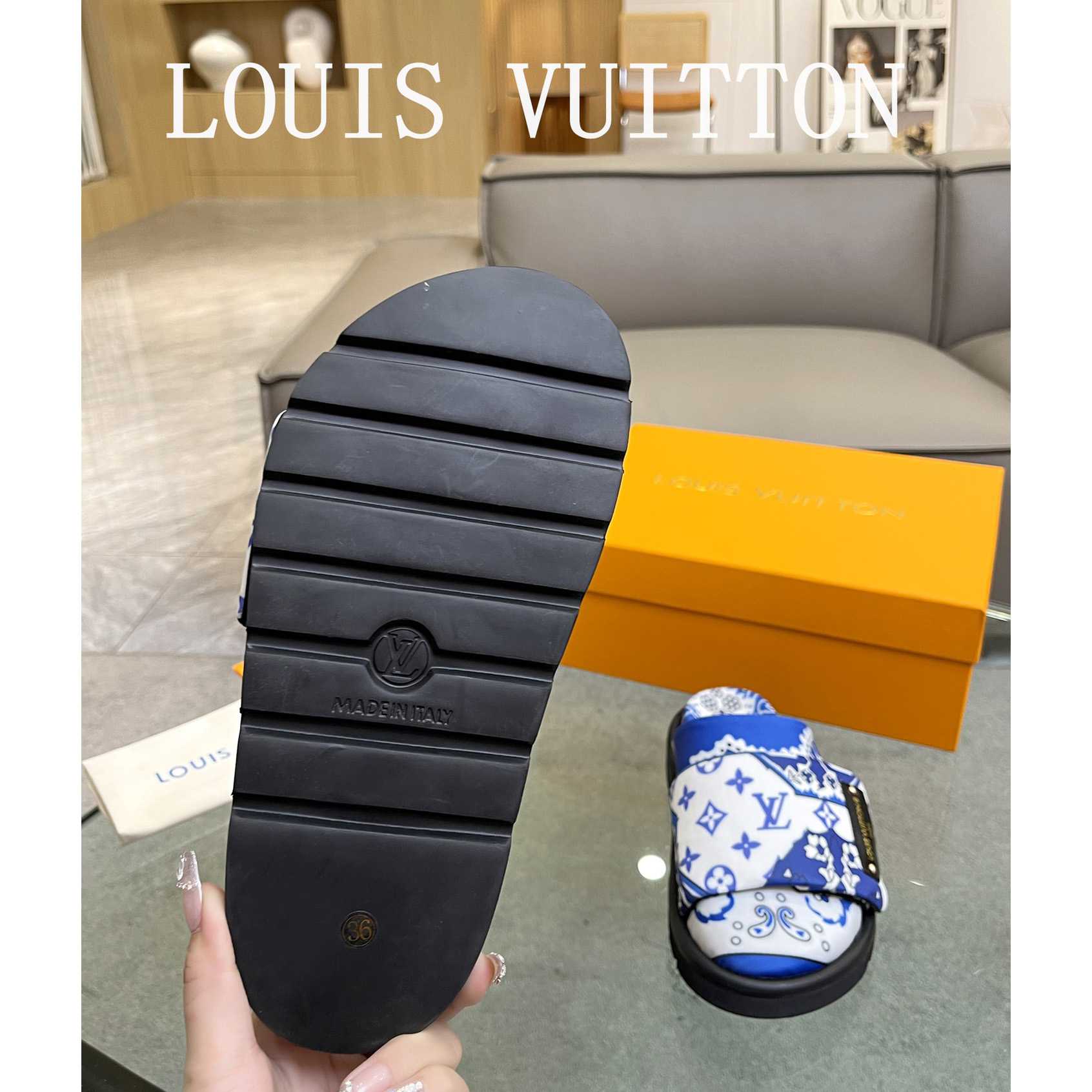 Louis Vuitton Slipper Pillow Flat Comfort Mule        1AAM52 - DopestKickz